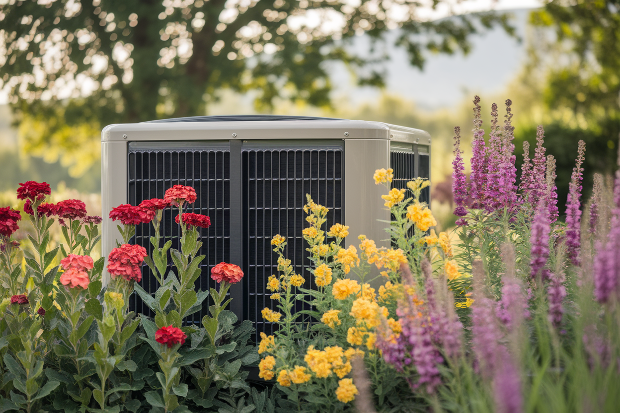 Quelles fleurs planter autour d'une pompe à chaleur pour l'intégrer au paysage