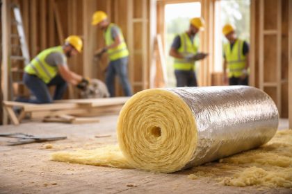 rouleau-laine-verre-chantier-ouvriers